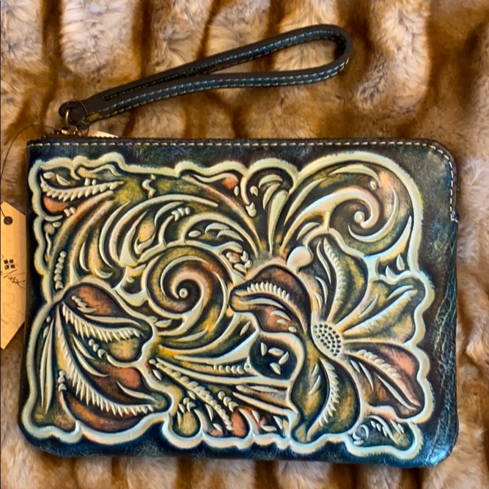 Patricia Nash Leather Cassini Wristlet